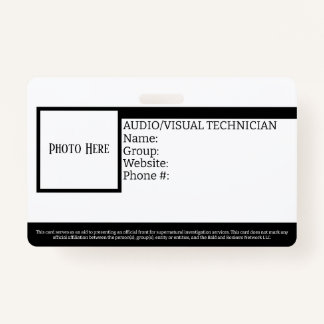 Badge d'ID de technicien A/V personnalisable