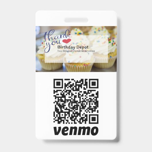 Badge d'ID de traitement de paiement de code QR (Arrière)