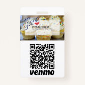 Badge d'ID de traitement de paiement de code QR (Dos)