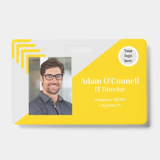Badge d'ID d'entreprise de conception simple et pe (Avant)
