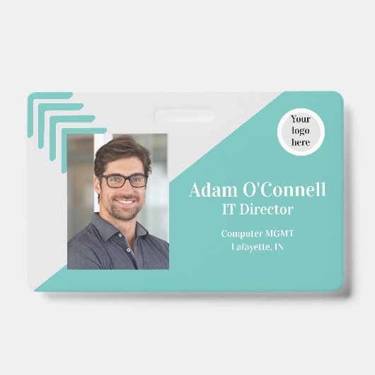 Badge d'ID d'entreprise de conception simple et pe (Avant)