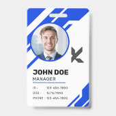 Badge d'ID du gestionnaire professionnel moderne (Face)