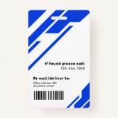 Badge d'ID du gestionnaire professionnel moderne (Dos)