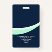 Badge d'ID du logo photo de l'employé de l'entrepr (Dos)