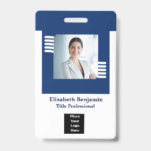Badge d'ID du logo photo de l'employé personnalis