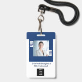 Badge d'ID du logo photo de l'employé personnalisé (Avant avec lanière)