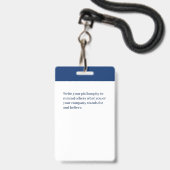 Badge d'ID du logo photo de l'employé personnalisé (Arrière avec lanière)