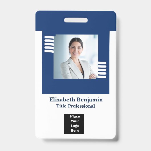 Badge d'ID du logo photo de l'employé personnalisé (Avant)
