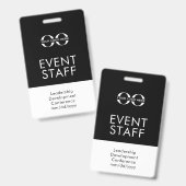 Badge d'ID du personnel de l'événement (Recto et verso)