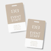 Badge d'ID du personnel de l'événement (Recto et verso)
