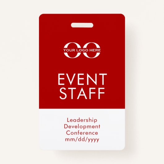 Badge d'ID du personnel de l'événement (Devant)