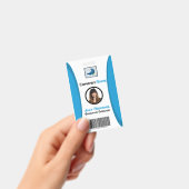 Badge d'ID employé Conception verticale Turquoise  (Manuel / portable)