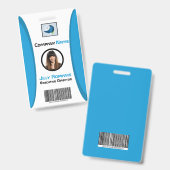 Badge d'ID employé Conception verticale Turquoise  (Avant & arrière)