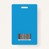 Badge d'ID employé Conception verticale Turquoise  (Dos)