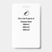 Badge d'ID employé customisé (Arrière)