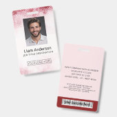 Badge d'ID employé de dégradé rouge vertical (Avant & arrière)