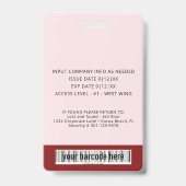 Badge d'ID employé de dégradé rouge vertical (Arrière)