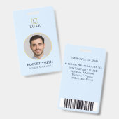 Badge d'ID employé personnalisé avec photo et code (Front & Back)