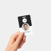 Badge d'ID employé personnalisé avec photo et code (À main)