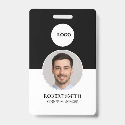 Badge d'ID employé personnalisé avec photo et code (Face)
