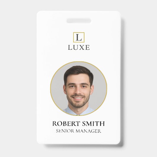 Badge d'ID employé personnalisé avec photo et code (Front)