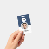 Badge d'ID employé personnalisé avec photo et code (À main)