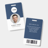 Badge d'ID employé personnalisé avec photo et code (Recto et verso)