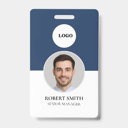 Badge d'ID employé personnalisé avec photo et code (Face)