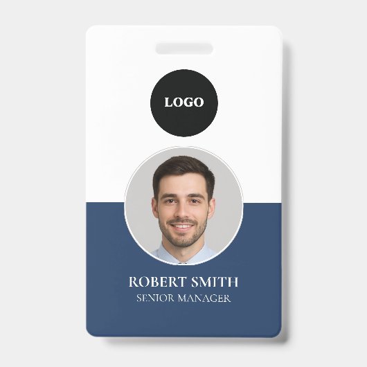 Badge d'ID employé personnalisé avec photo et code (Avant)