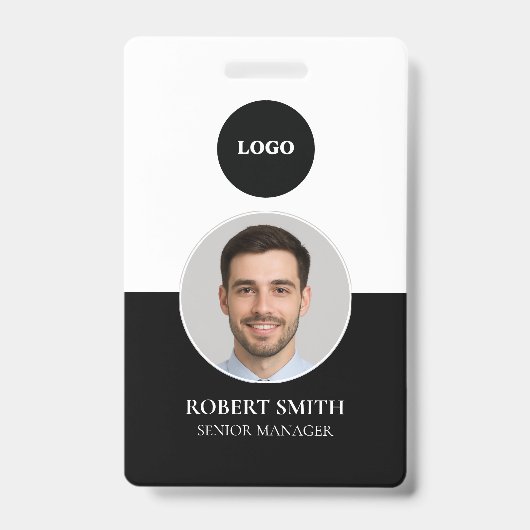 Badge d'ID employé personnalisé avec photo et code (Face)