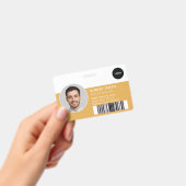 Badge d'ID employé personnalisé avec photo et code (À main)
