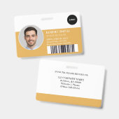 Badge d'ID employé personnalisé avec photo et code (Recto et verso)