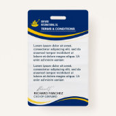 Badge d'ID employé personnalisé de l'entreprise (Dos)