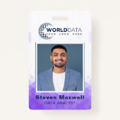 Badge d'ID employé personnalisé et géométrique vio (Devant)