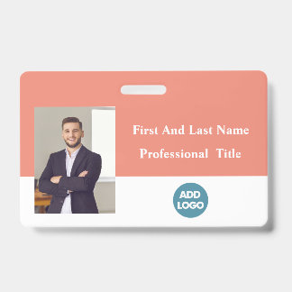 Badge d'ID employé personnalisé - Nom, Photo, Code