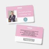 Badge d'ID employé personnalisé - Nom, Photo, Code (Front & Back)