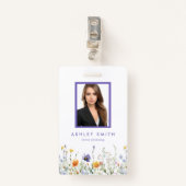 Badge d'ID fleur sauvage (Devant avec clip)