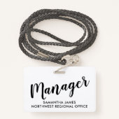 Badge d'ID Modern Manager (Derrière avec lanière)