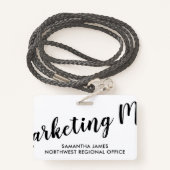 Badge d'ID Modern Marketing Manager (Derrière avec lanière)