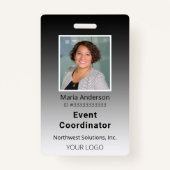 Badge d'ID noir dégradé professionnel (Devant)