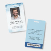 Badge d'ID photo de dégradé bleu vertical (Avant & arrière)