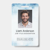 Badge d'ID photo de dégradé bleu vertical (Avant)