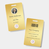 Badge d'ID photo de l'employé, ajouter le logo de (Avant & arrière)