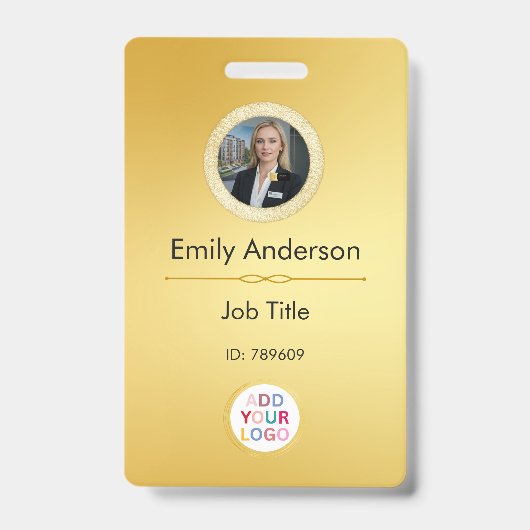 Badge d'ID photo de l'employé, ajouter le logo de (Avant)