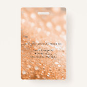 Badge d'ID photo de l'employé de la Parties scinti (Dos)