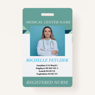 Badge d'ID photo de l'employé de l'hôpital personn