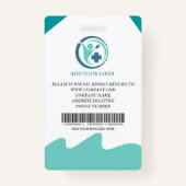 Badge d'ID photo de l'employé de l'hôpital personn (Dos)
