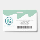 Badge d'ID photo de l'employé de l'hôpital personn (Arrière)
