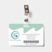 Badge d'ID photo de l'employé de l'hôpital personn (Arrière avec clip)