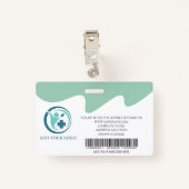 Badge d'ID photo de l'employé de l'hôpital personn (Dos avec clip)